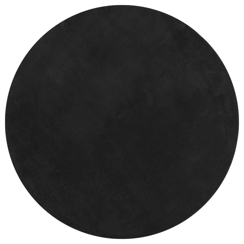 Rug HUARTE Short Pile Soft and Washable Black Ø 80 cm