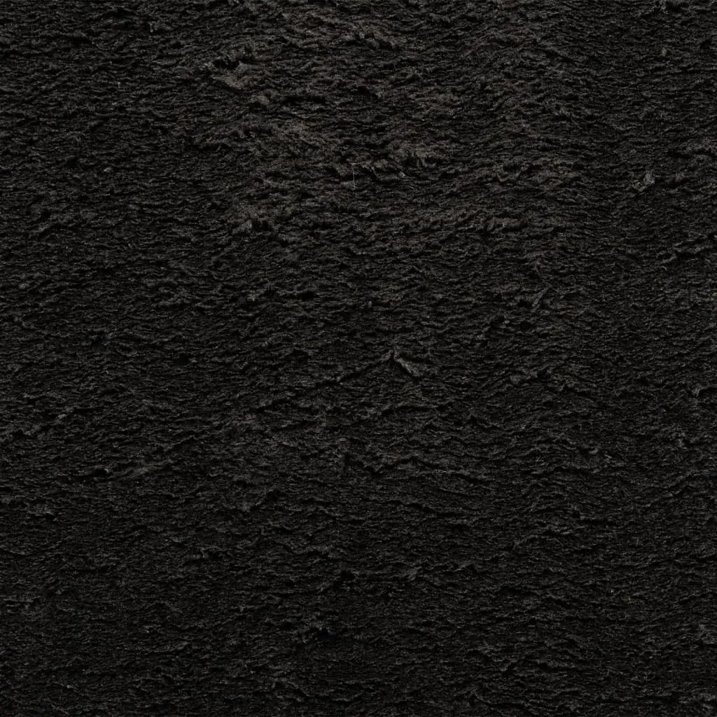 Rug HUARTE Short Pile Soft and Washable Black Ø 80 cm