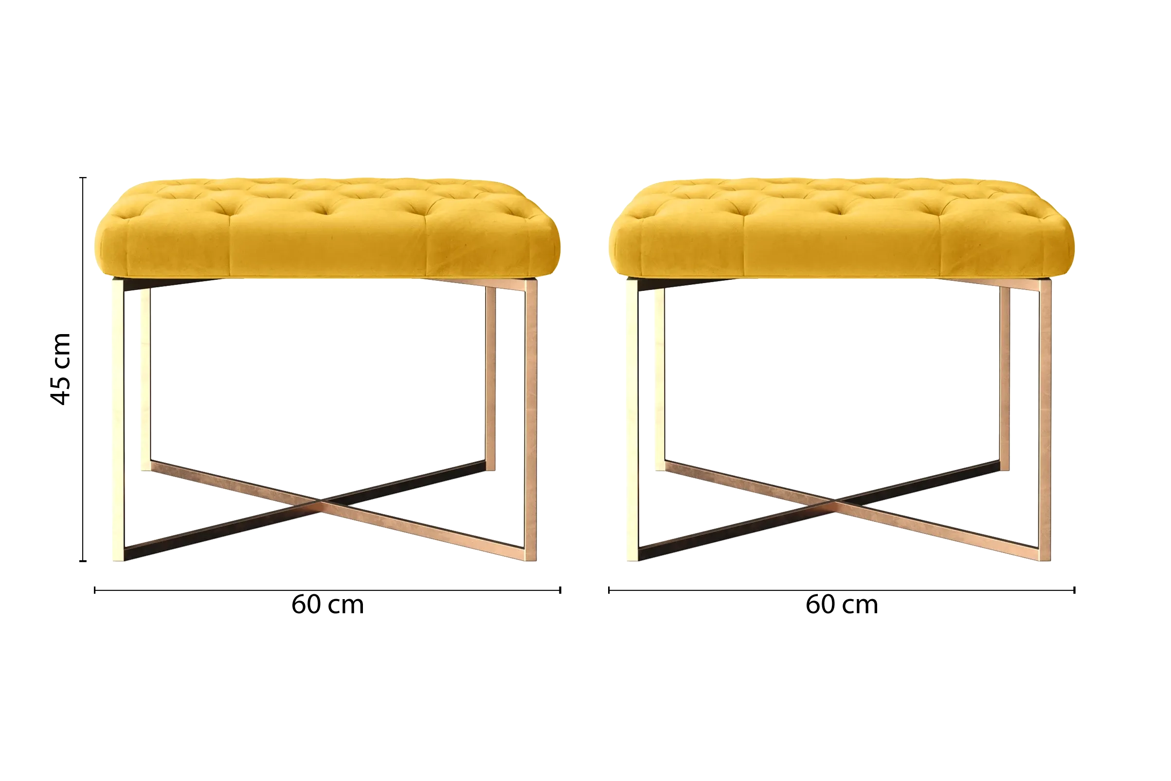 Spezia Ottoman Yellow Velvet