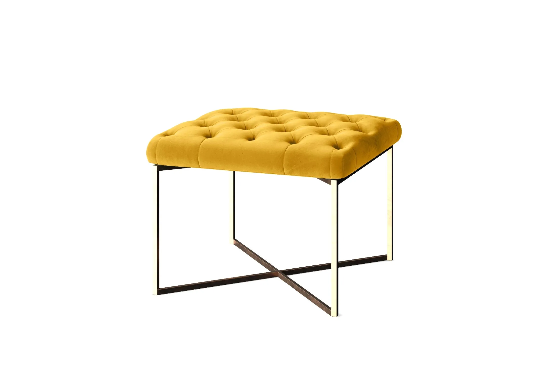 Spezia Ottoman Yellow Velvet