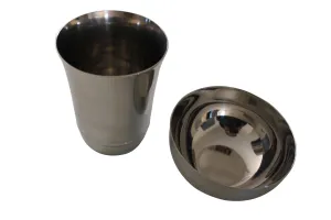 Steel Bowl and Glass Set