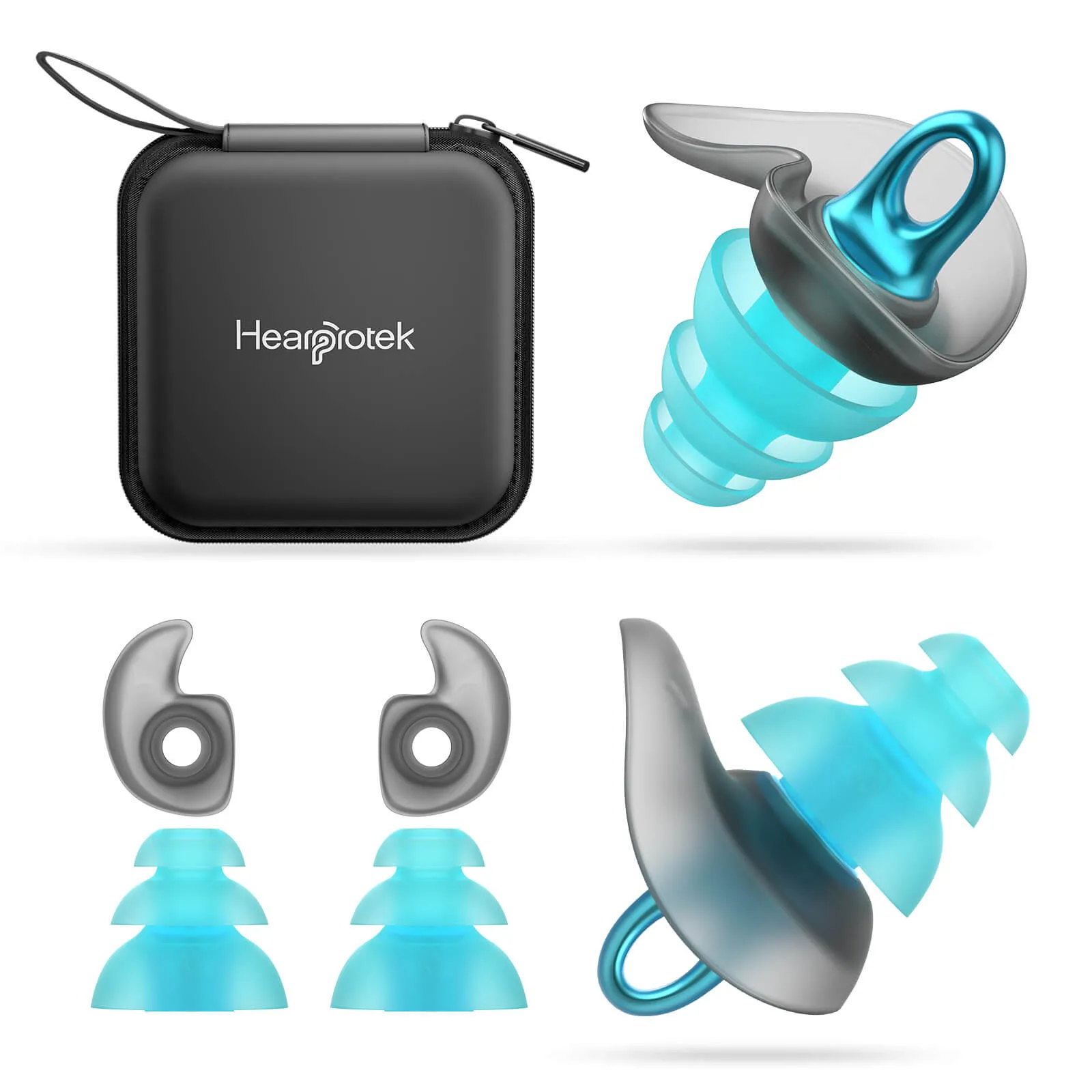Tailored Seal Pro - Hearprotek 4 Flanged Custom-fit Swimming Ear Plugs for Adults (Green)