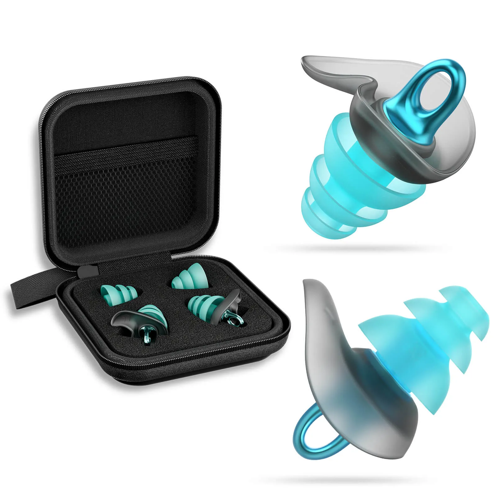 Tailored Seal Pro - Hearprotek 4 Flanged Custom-fit Swimming Ear Plugs for Adults (Green)