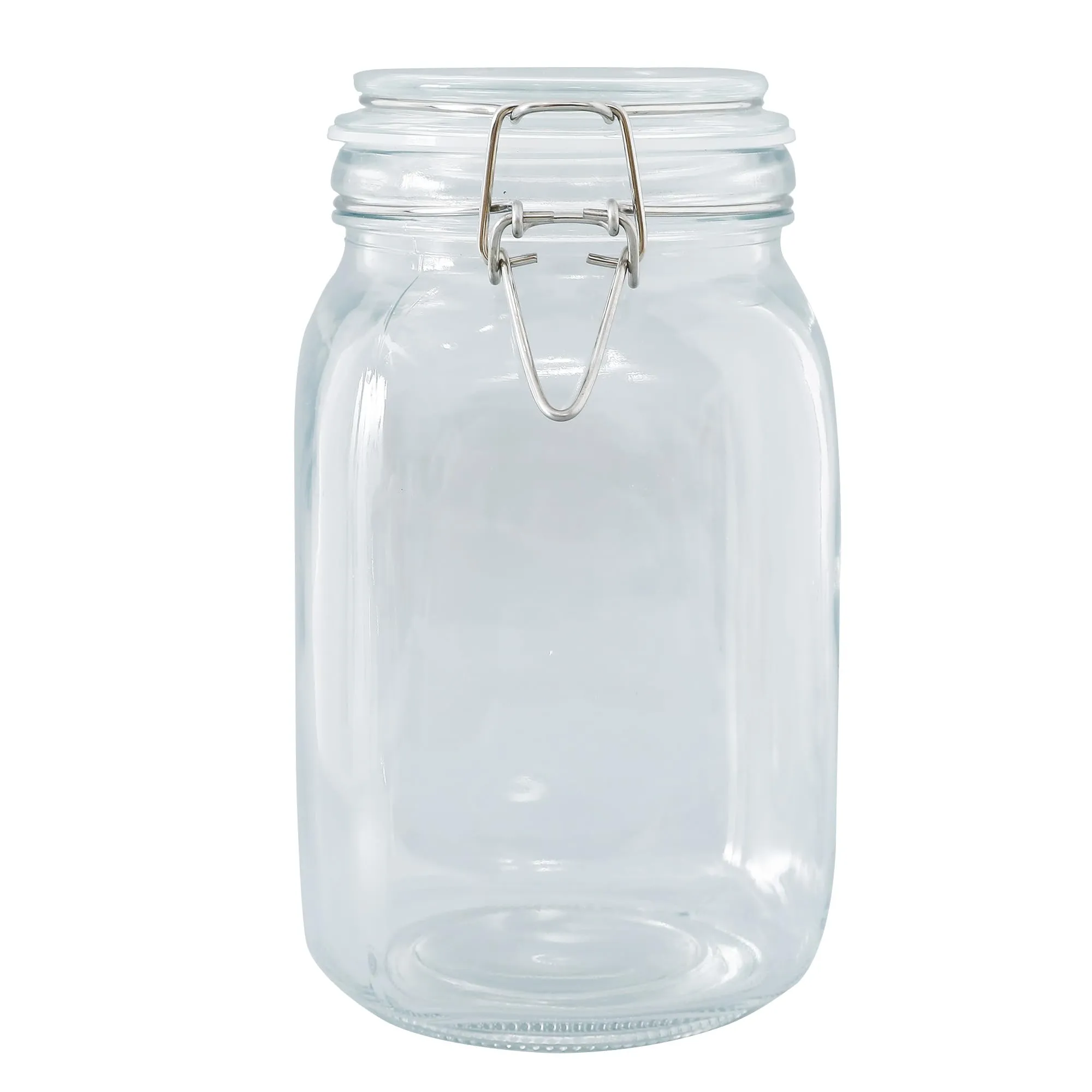 UMAI Glass Jar for Kitchen Storage | 1500ml | Mason Jar with Buckle Lid and Wide Mouth | Airtight Glass Container for Food Storage with leakproof rubber gasket | Transparent | Multipurpose |