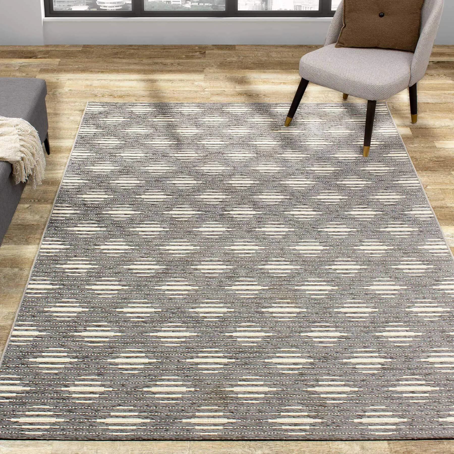 Vista Grey Diamond Indoor / Outdoor Rug