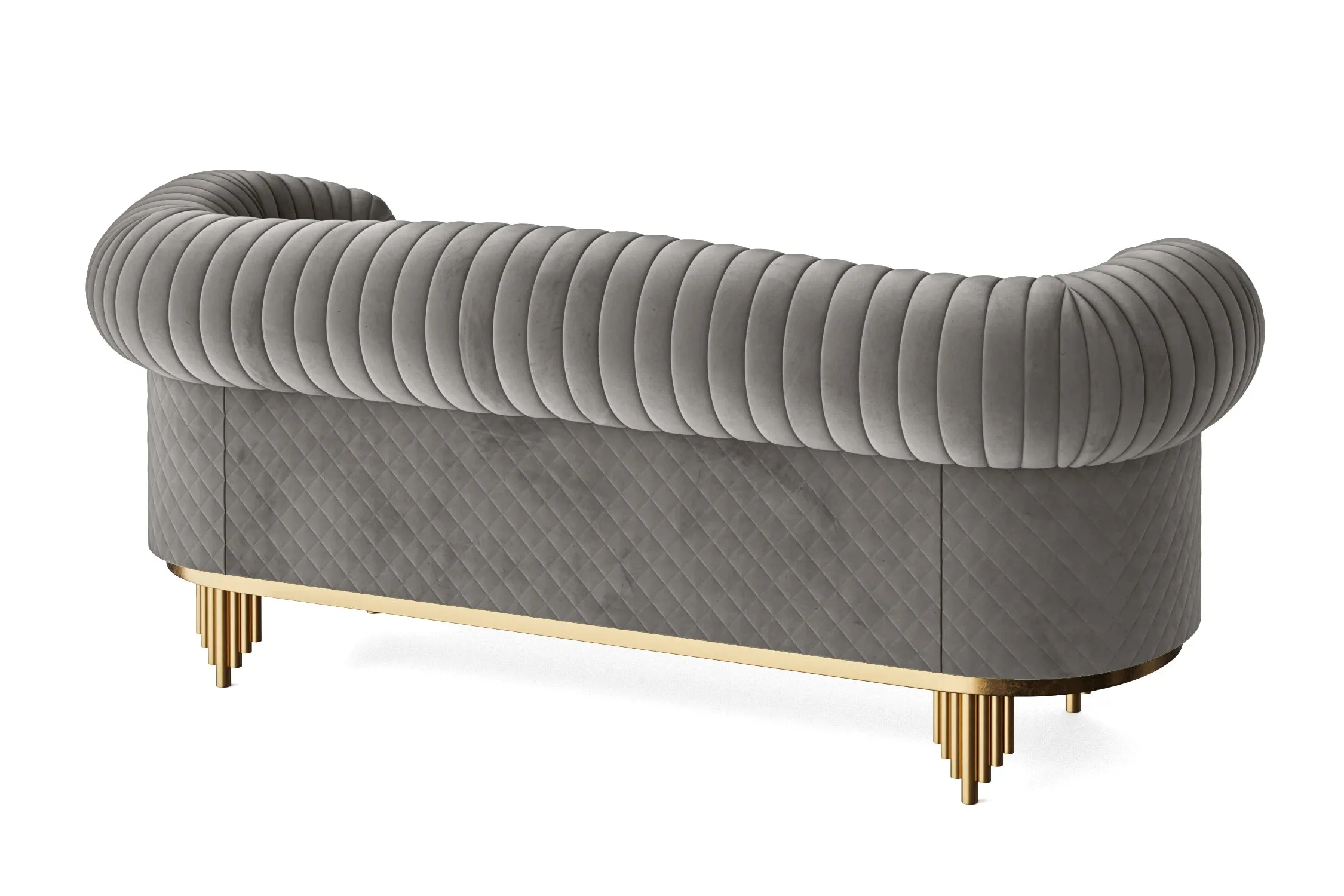 Viterbo 3 Seater Sofa Grey Velvet
