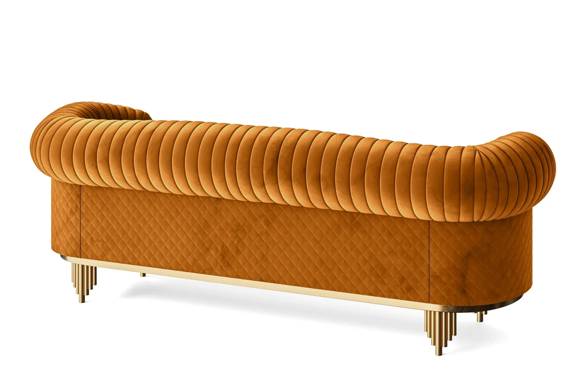 Viterbo 4 Seater Sofa Gold Velvet