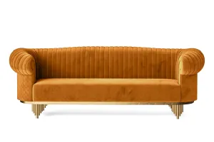 Viterbo 4 Seater Sofa Gold Velvet