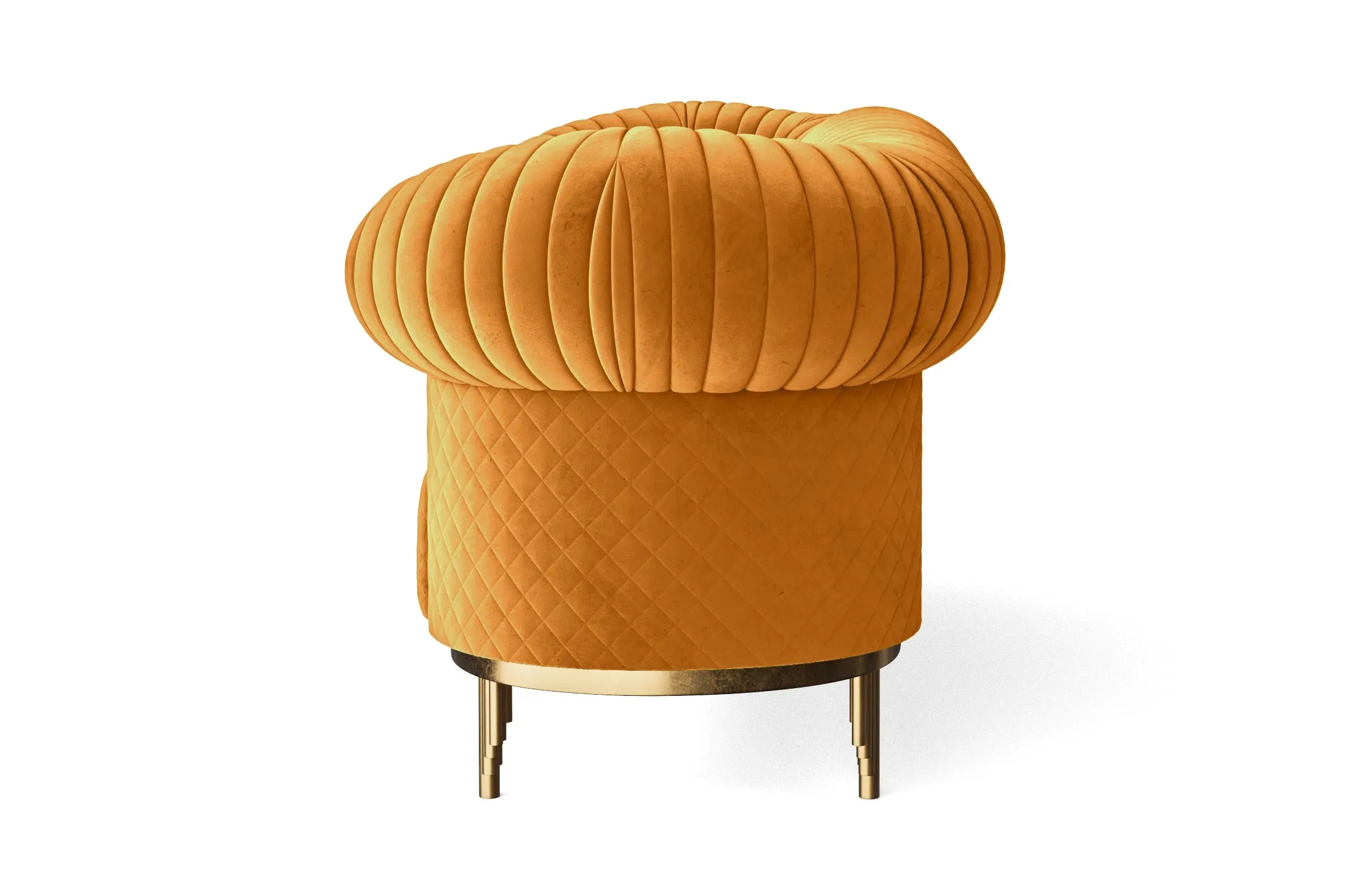 Viterbo 4 Seater Sofa Gold Velvet