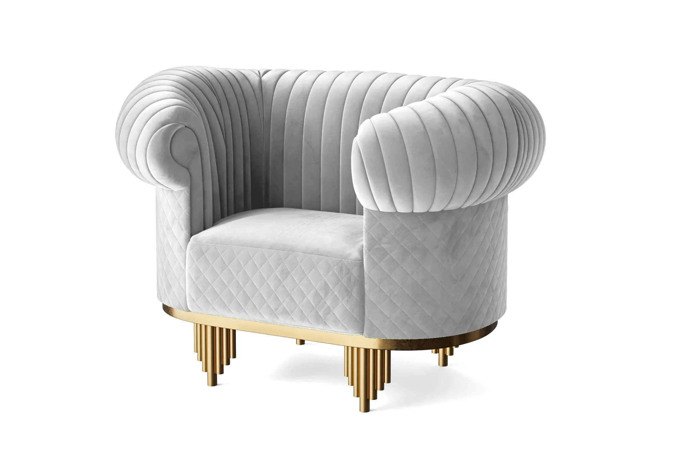 Viterbo Armchair White Velvet