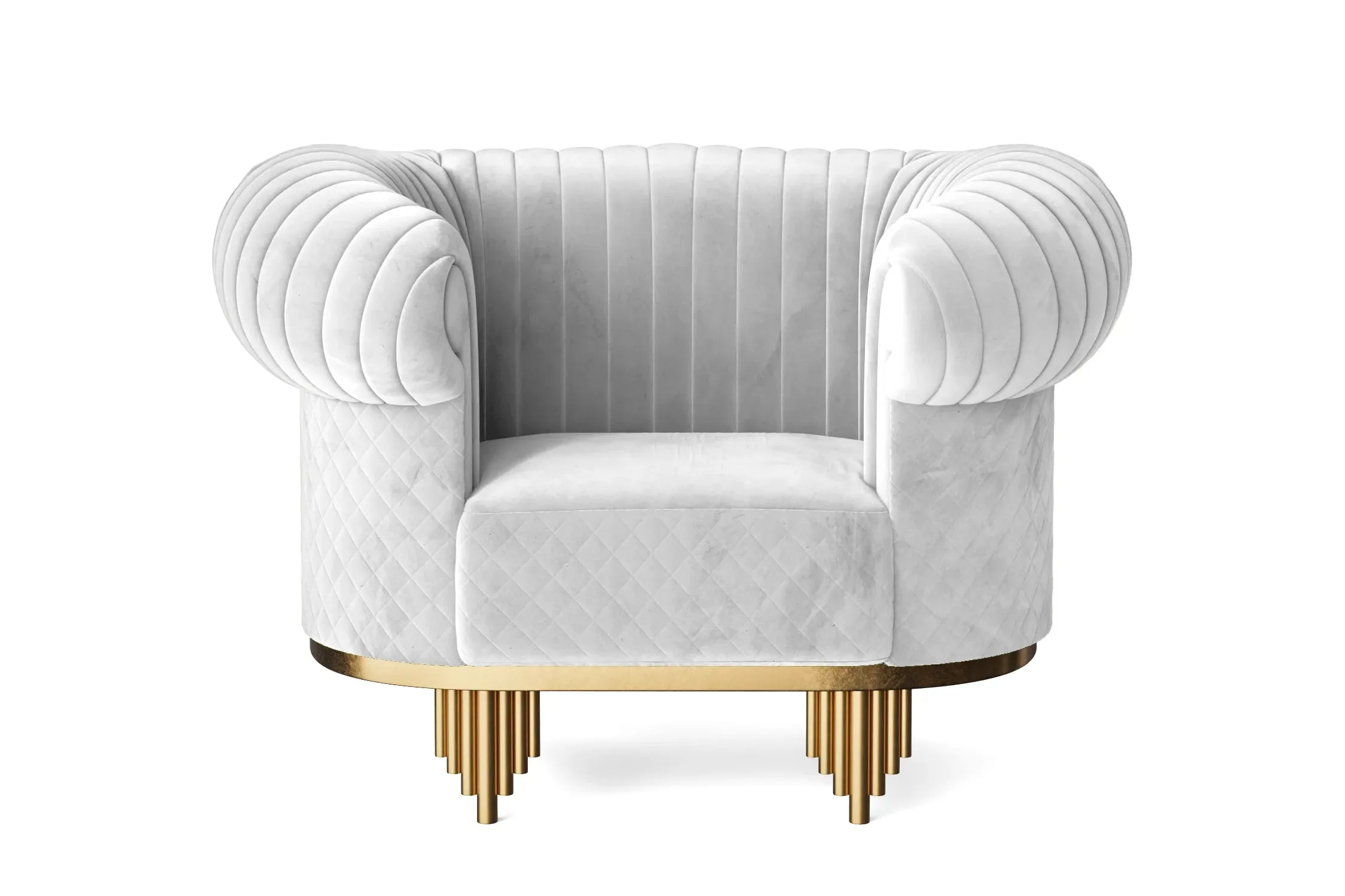 Viterbo Armchair White Velvet