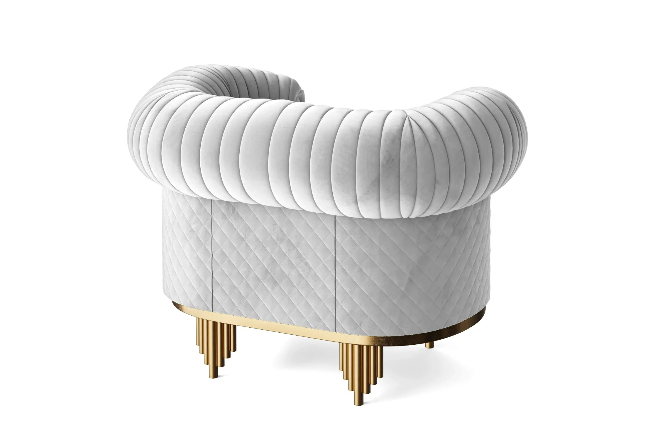Viterbo Armchair White Velvet
