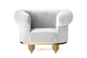 Viterbo Armchair White Velvet