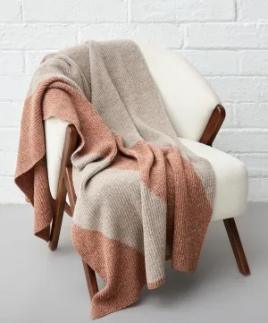 Wren Intarsia Throw Cedar Marl & Eggshell