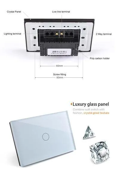 XT1111WHZW - Glass Panel Touch Light Switch